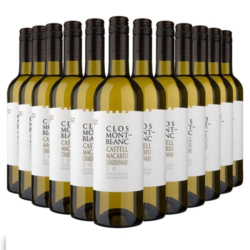 Case of 12 Clos Montblanc Castell Macabeu Chardonnay 75cl White Wine